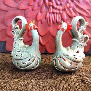 🟡Beautiful Rooster Tea light Candle Holders
